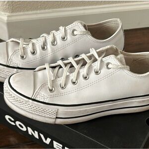 Converse White Low Top Canvas Sneakers